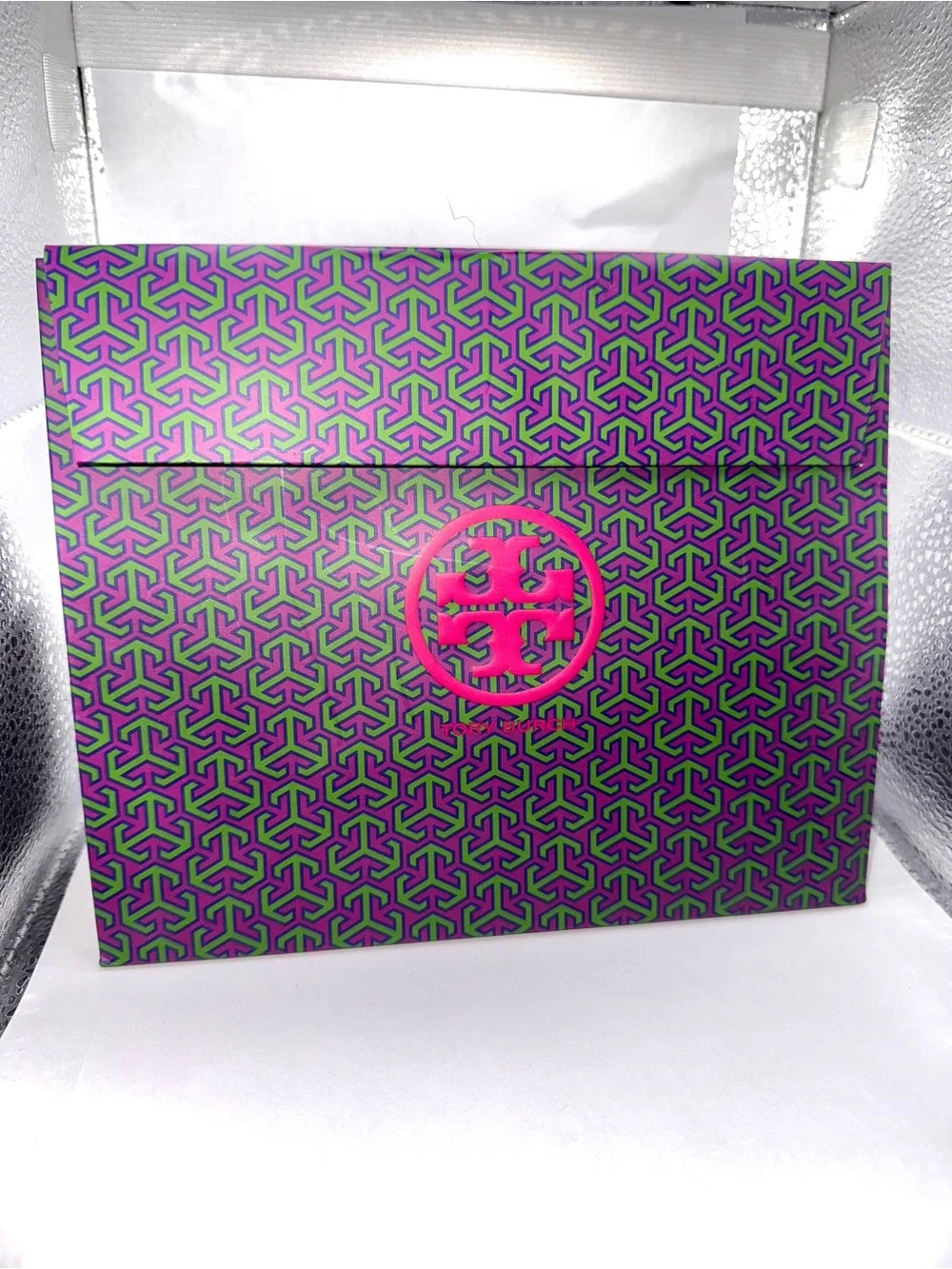 NEW Tory Burch Rotating Geo Key Fob Light Chambray NWT Discontinued Key Chain